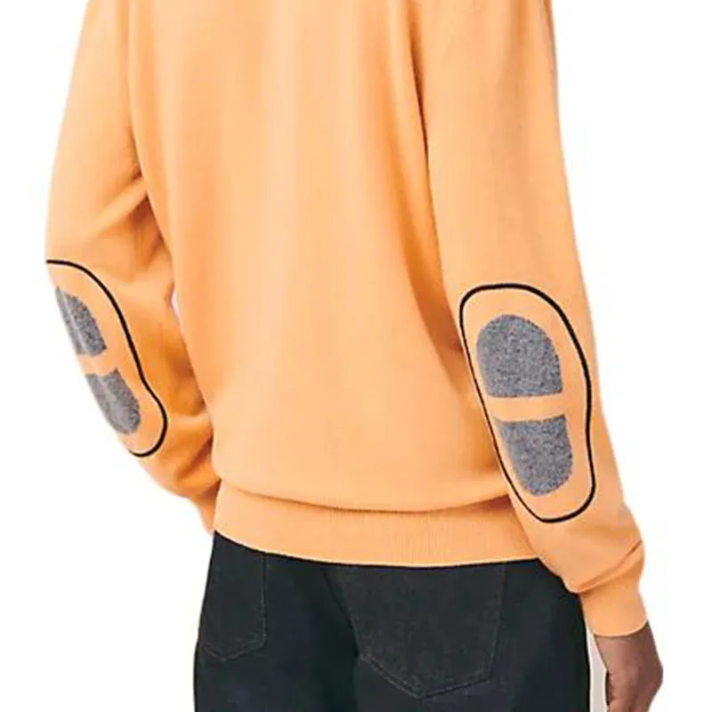 HERMES Cashmere Sweaters Men Orange-2