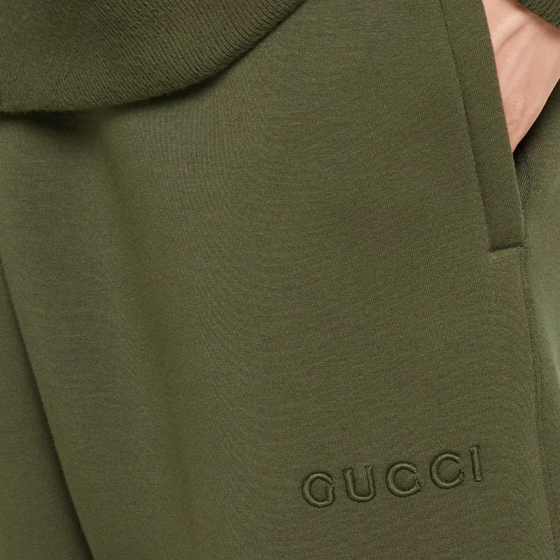 GUCCI SS25 Knitted Sports Pants Men's Dark Green-5