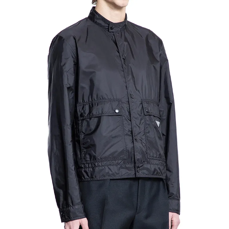 PRADA Logo Plaque Long Sleeved Jacket-5