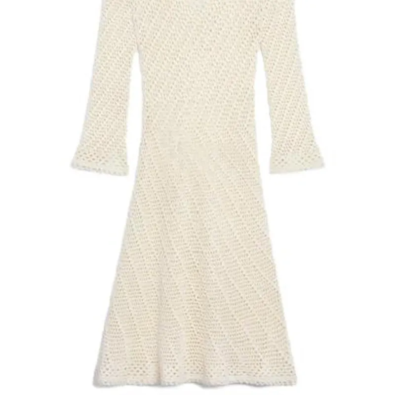 CELINE FW22 Long-Sleeved Dresses Women's Beige Yellow-2