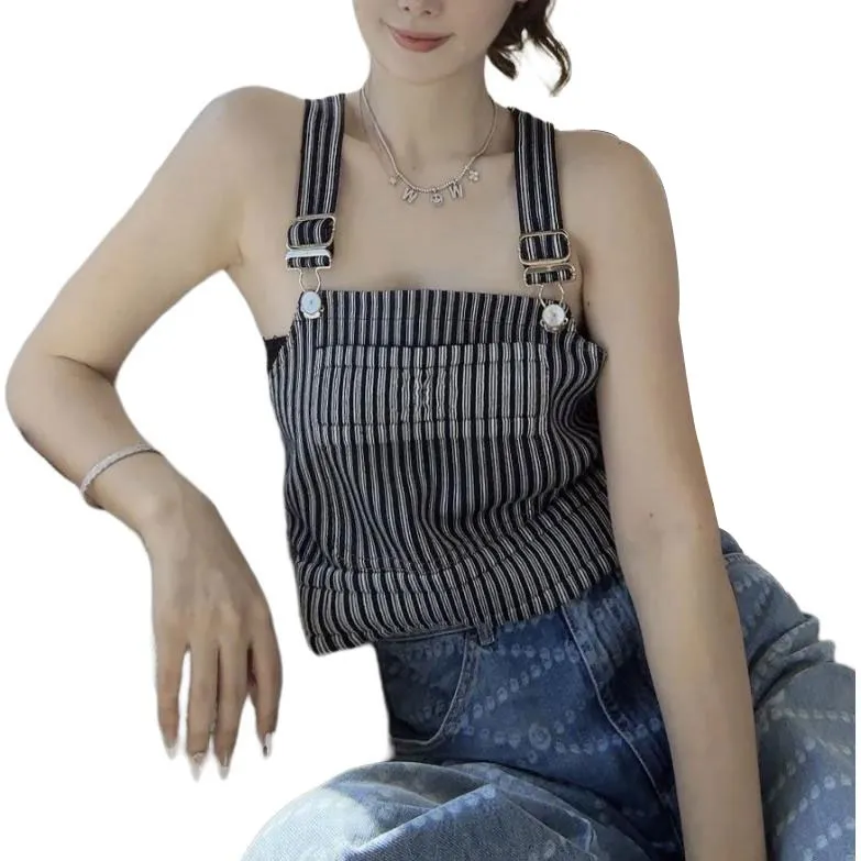 CHANEL 25P Spring Summer Preview Collection Camisole Women's Blue White-2