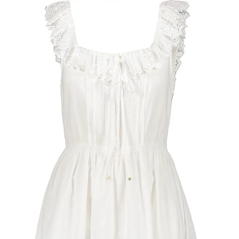 CELINE Sleeveless Dress Women's White-3