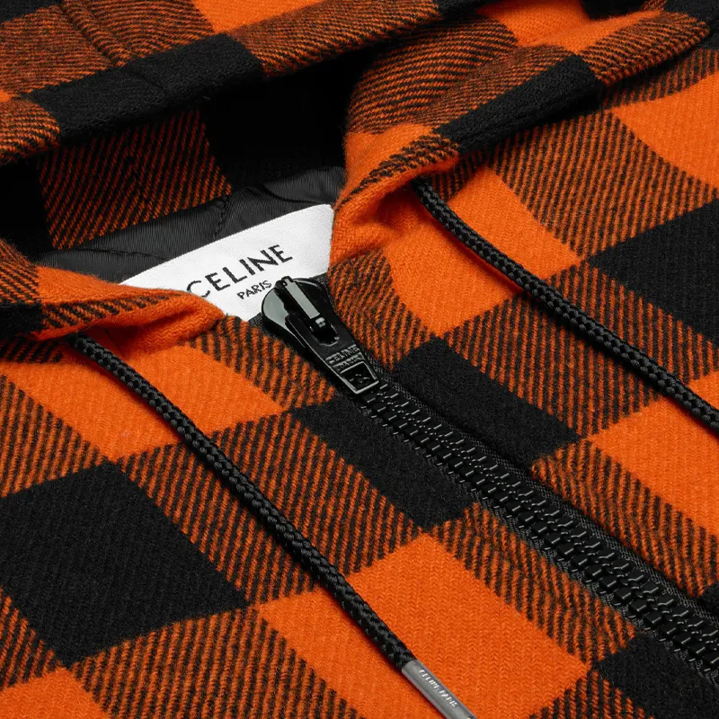 CELINE Windbreaker In Check Wool-6