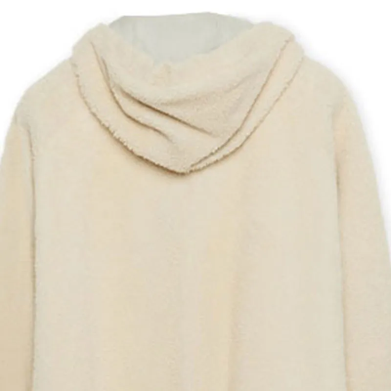 LOEWE Hooded Shearling Jacket 'Cream/Blue/Purple'-3