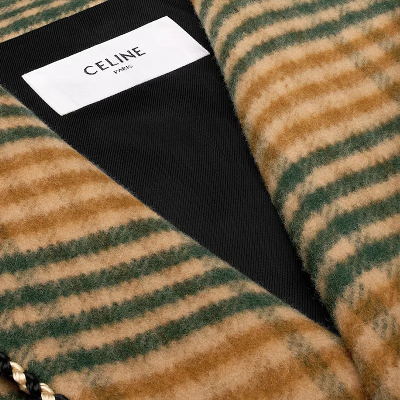 CELINE Smoking Coat In Tartan Checked Wool-3