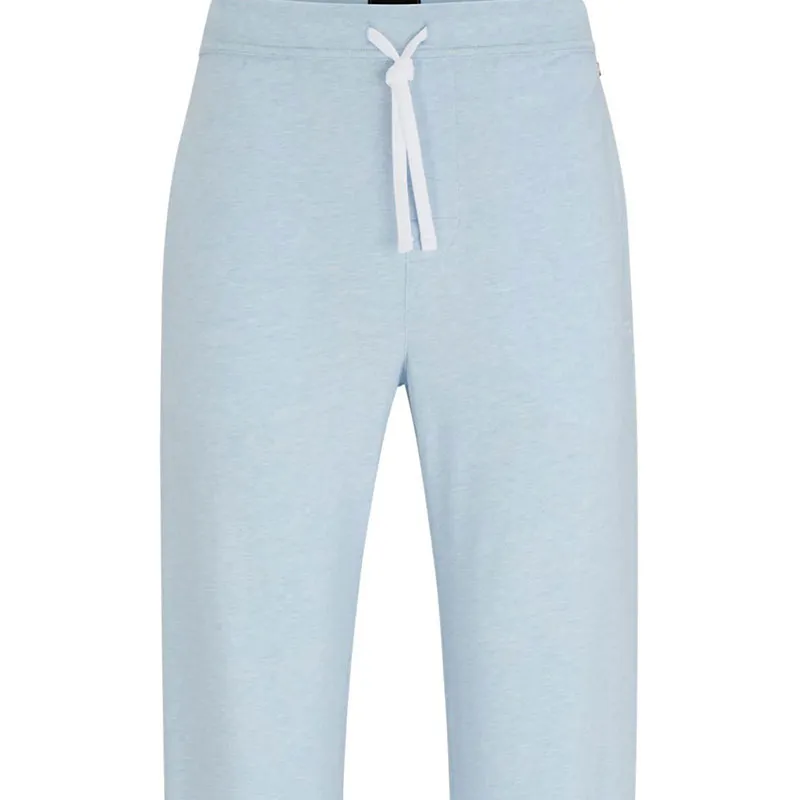 HUGO BOSS Stretch-Cotton Tracksuit Bottoms With Embroidered Logo Knitted Sports Pants Men's Sky Blue-4