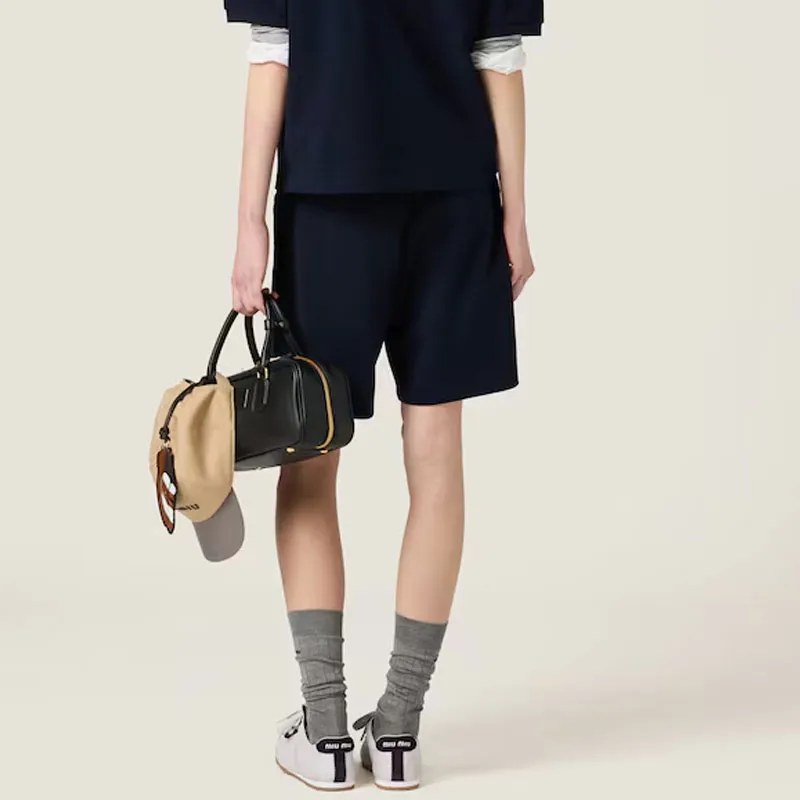 MIU MIU Logo Embroidered Shorts-3