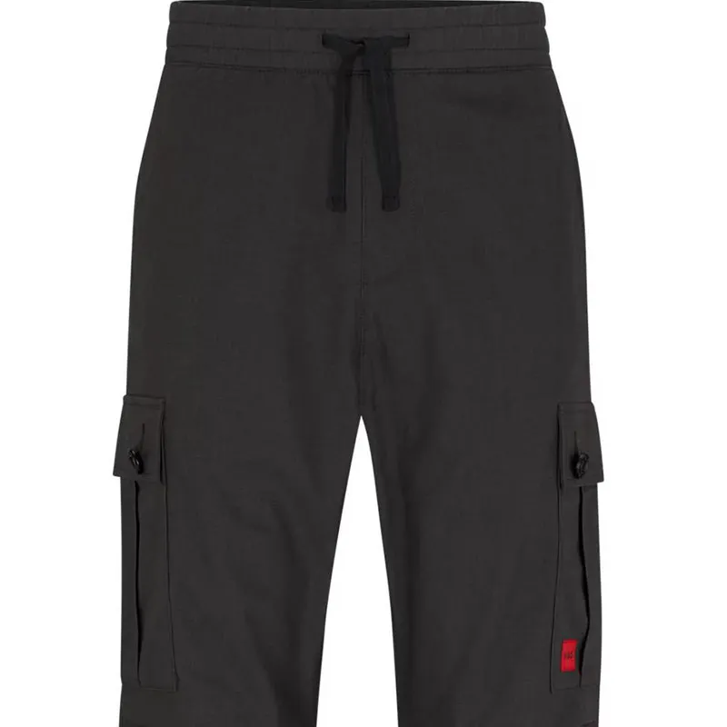 HUGO BOSS FW23 Regular-Fit Cargo Trousers In Ripstop Cotton Cargo Pants Men's Dark Gray-3