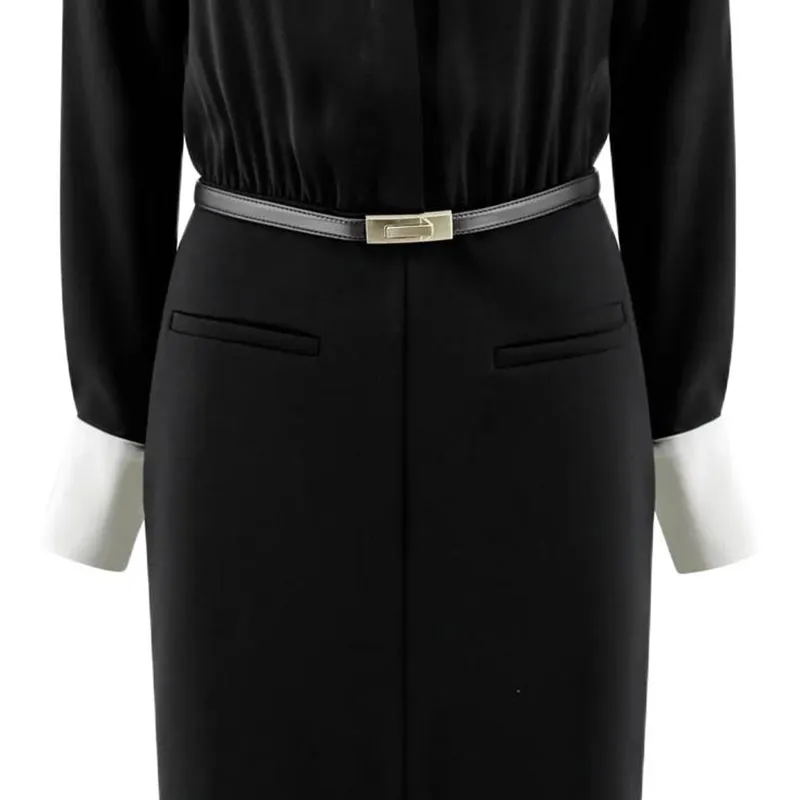 MaxMara Studio Belted Long Sleeved Dress-4