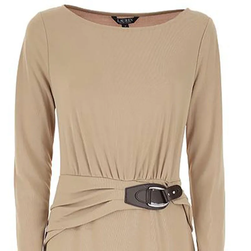 Polo Ralph Lauren FW22 Long Sleeved Dress Women's Earth Yellow-3