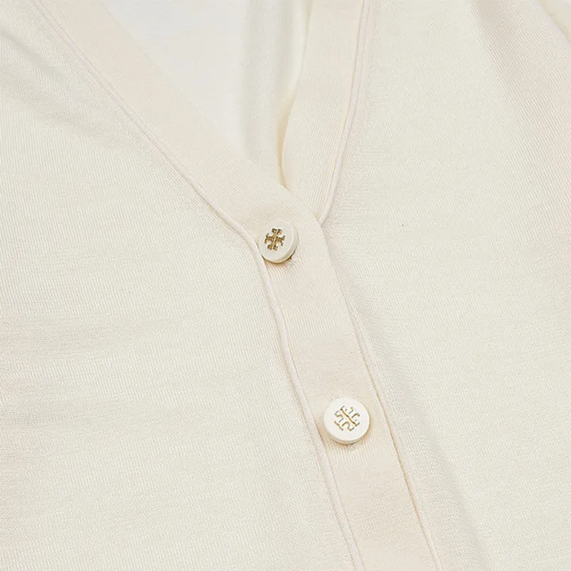 TORY BURCH V Neck Button Up Cardigan-4