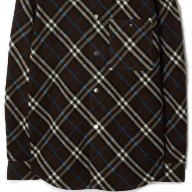 Burberry Check pattern Wool Shirt-6