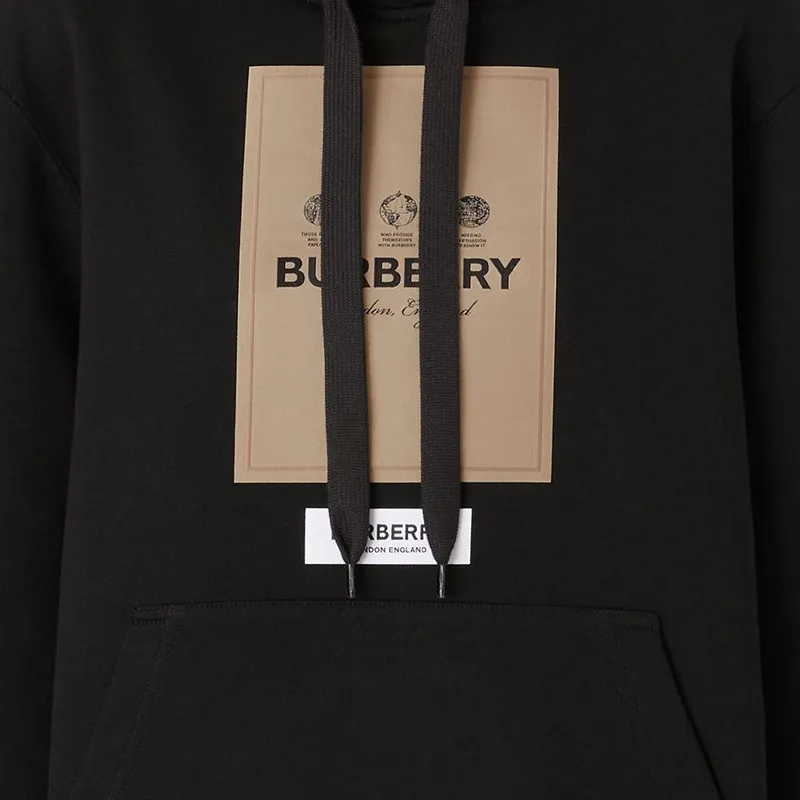 Burberry Women's Frontal Logo Organic Cotton Sweatshirt Black-4