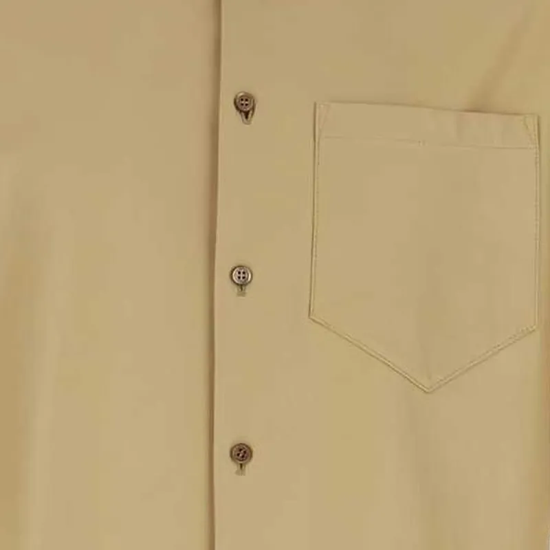 PRADA Buttoned Short Sleeved Leather Shirt-4