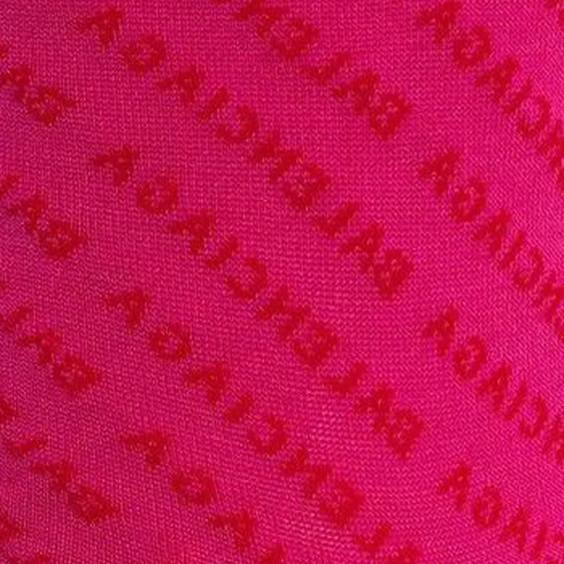 Balenciaga Logo Socks 'Magenta/Red'-1