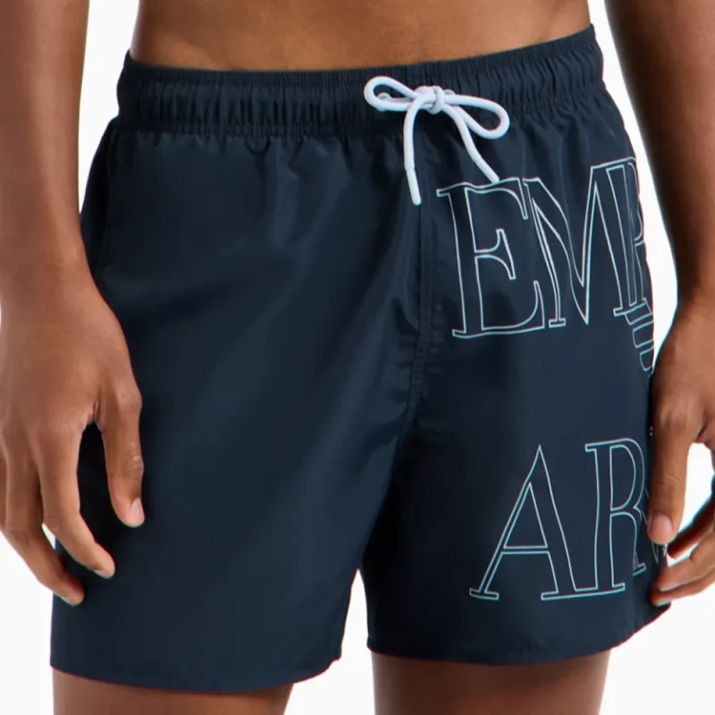 EMPORIO ARMANI Asv Swim Shorts In Bold logo Recycled Fabric-4