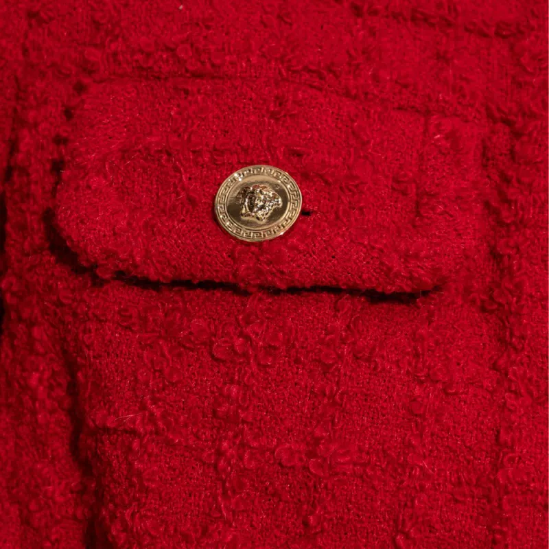 VERSACE Cropped Tweed Jacket-5