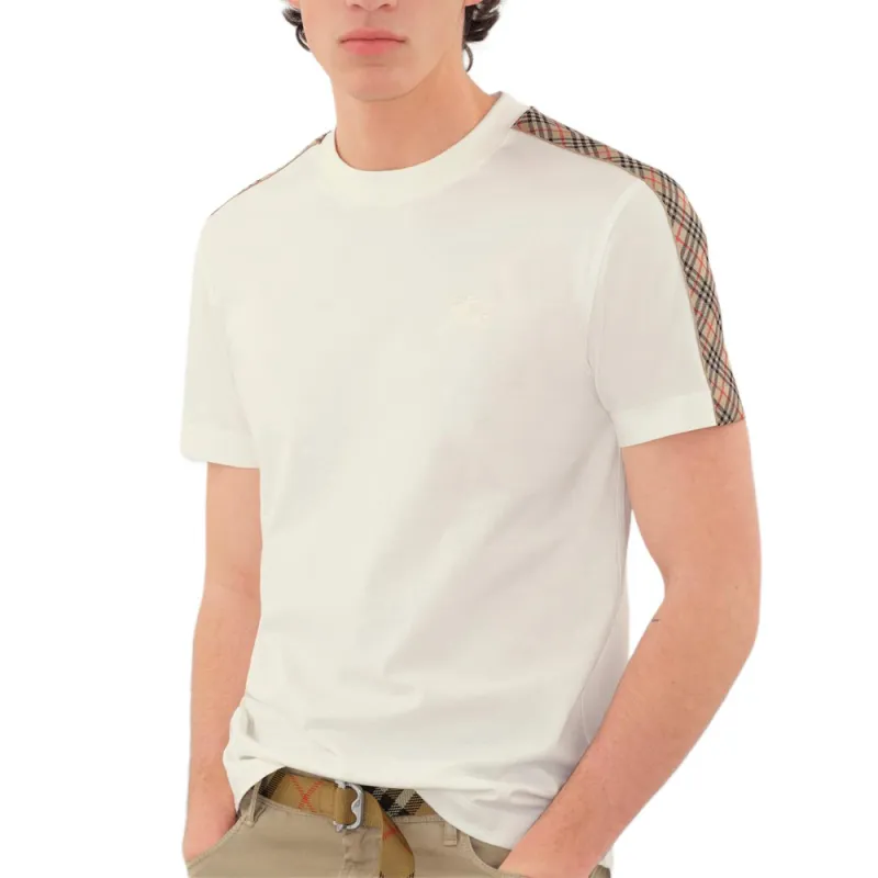 Burberry Checkered trim Cotton T shirt-2