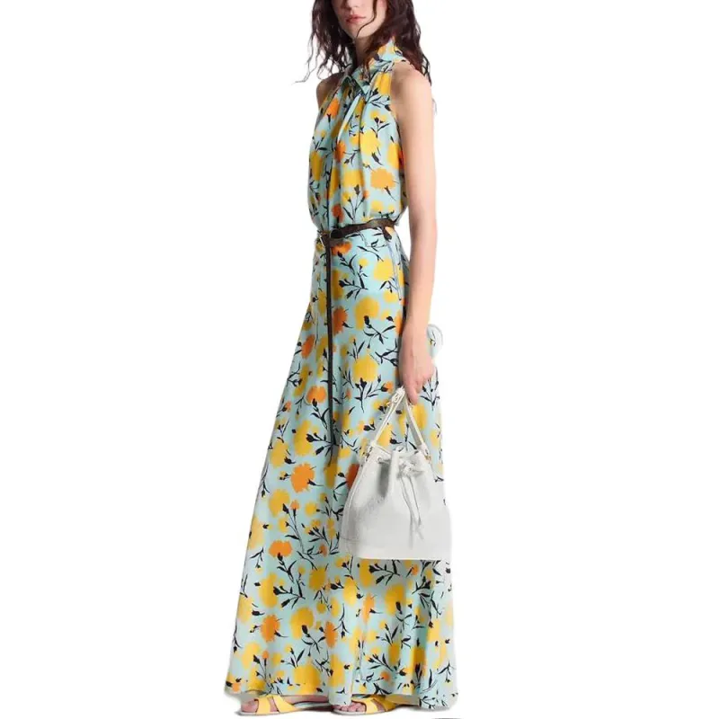 LOUIS VUITTON Carnation Print Flared Maxi Skirt-1