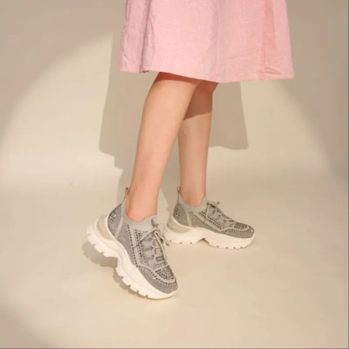 PACO GIL Low-Top Chunky Sneakers 6cm Women's Gray-6