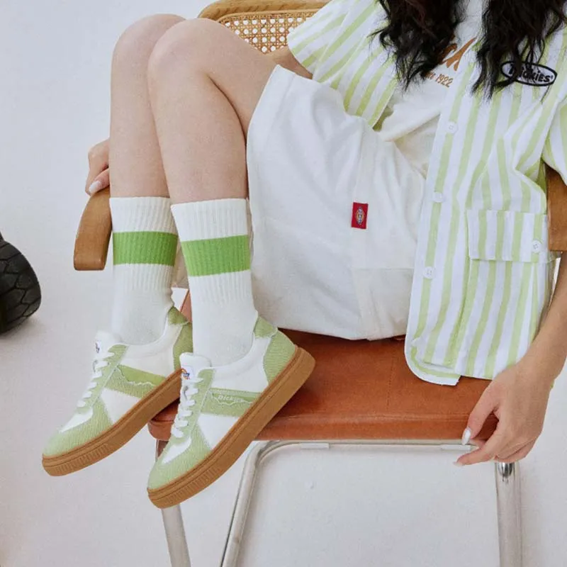 Dickies Low Top Canvas Shoes Women's White Green-6