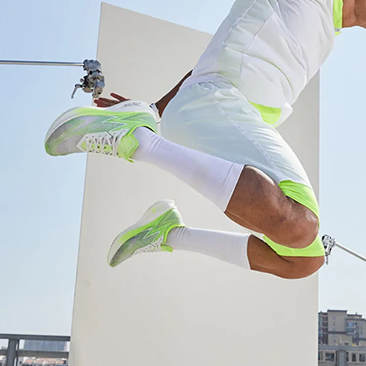 361° Feiran 1 Anti Slip Wear Resistant Low Top Running Shoes Men's White Green-4