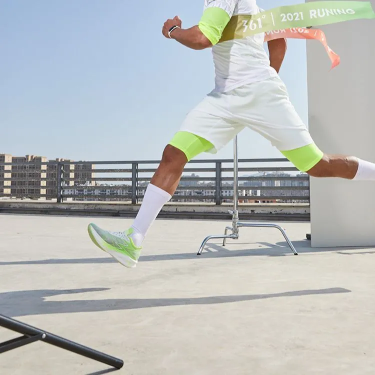361° Feiran 1 Anti Slip Wear Resistant Low Top Running Shoes Men's White Green-8