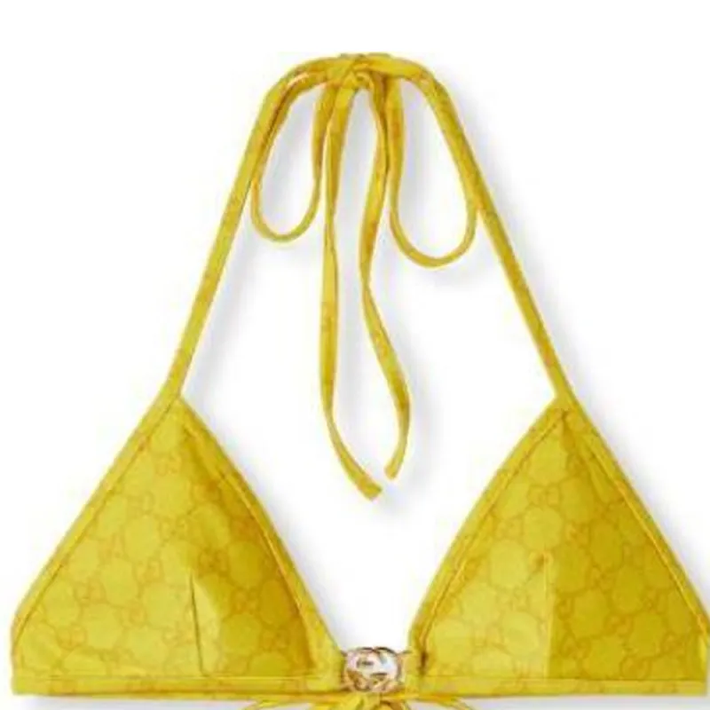 GUCCI Gg Stretch Jersey Bikini Yellow-2