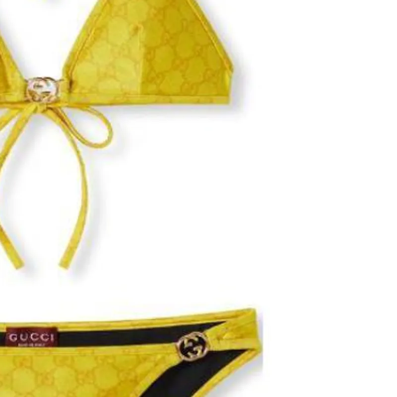 GUCCI Gg Stretch Jersey Bikini Yellow-4