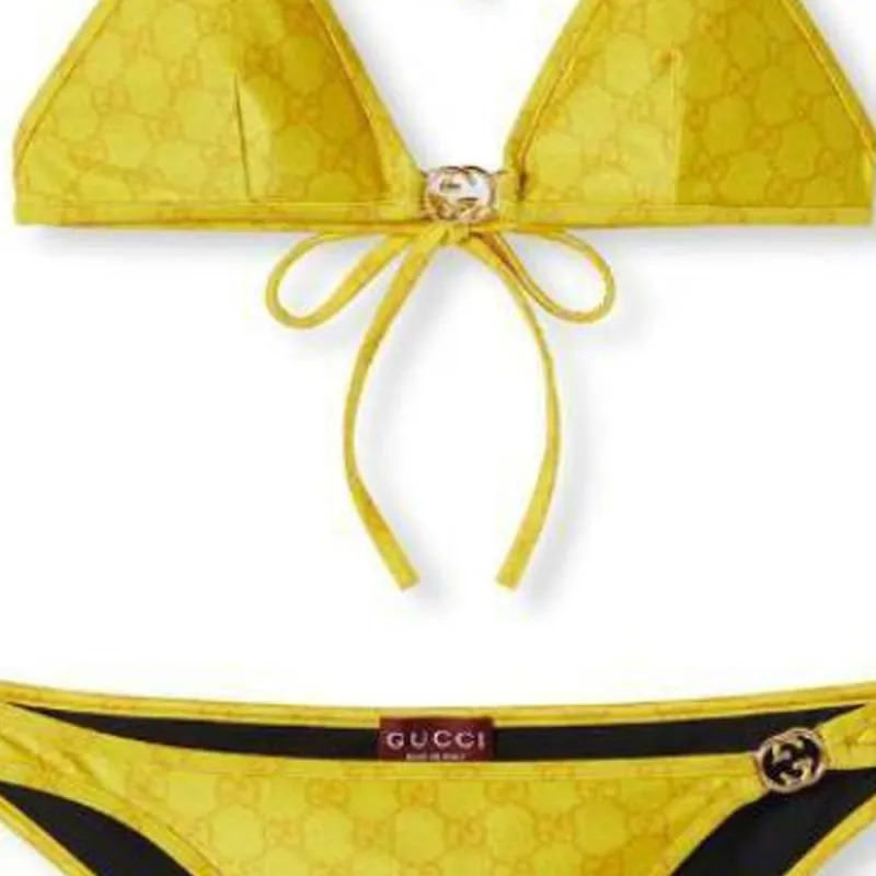 GUCCI Gg Stretch Jersey Bikini Yellow-3