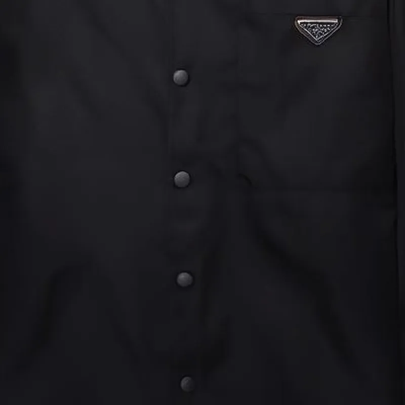 PRADA Camel Hair Chest Logo Button Down Shirt-3