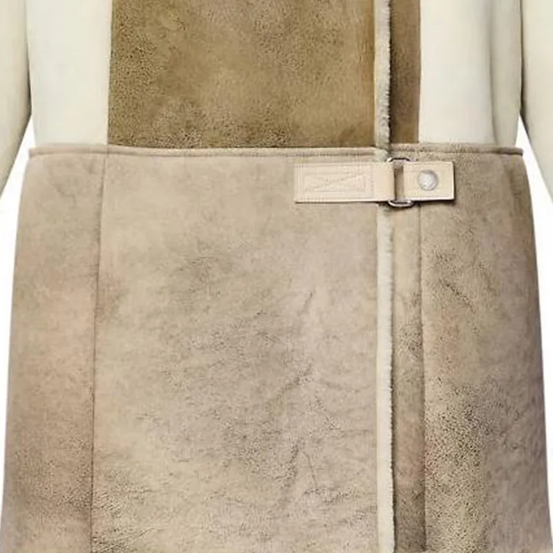 LOUIS VUITTON Patchwork Shearling Coat-4