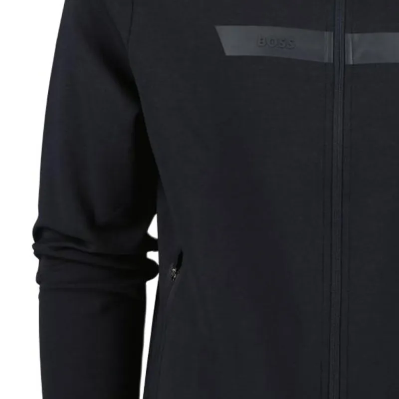 HUGO BOSS Graphic Logo Striped Zip-Up Sweatshirt-5