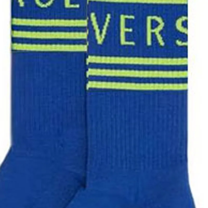 VERSACE Vintage Logo Socks 'Electric Blue/Yellow'-2