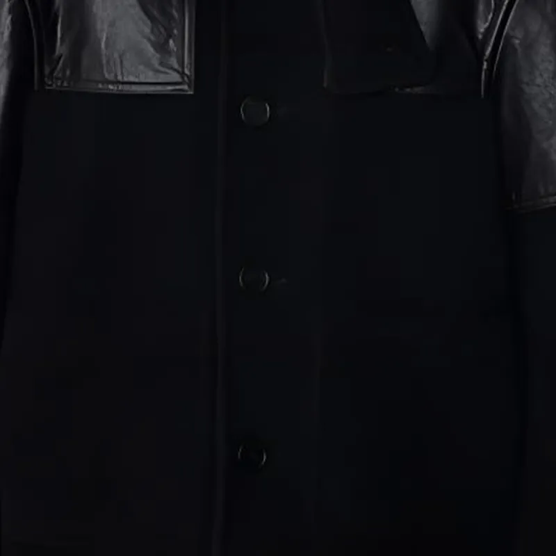 Burberry Panelled Leather wool Jacket-3