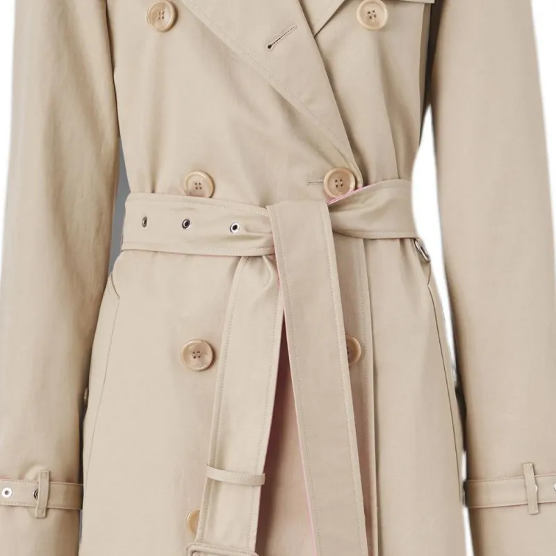 Burberry Trench Coats Women's Soft Yellow Umber-4
