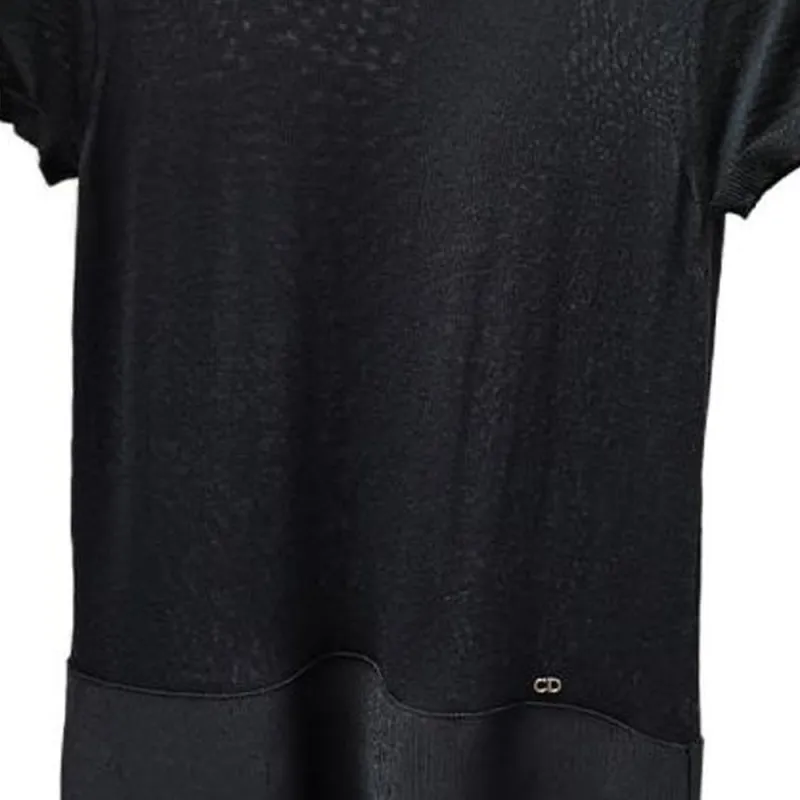 DIOR Short Sleeved Dresses Women's Black-3