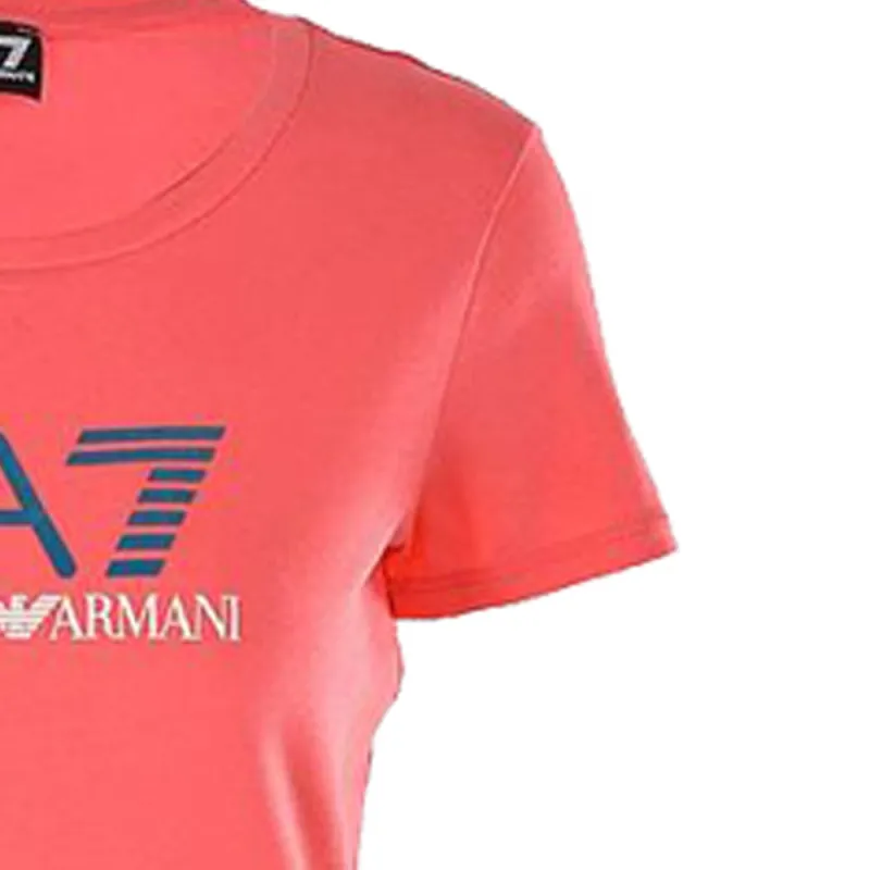 EMPORIO ARMANI EA7 T Shirts Women's Rouge Red-4