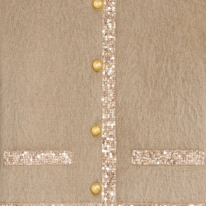 CELINE Embroidered Cardigan Jacket In Brushed Mohair-4