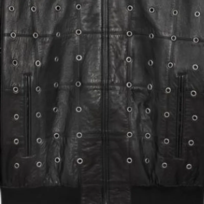 CELINE Pre Owned CELINE Leather Eyelet Cut Out Jacket From The Closet Of Pusha T-3