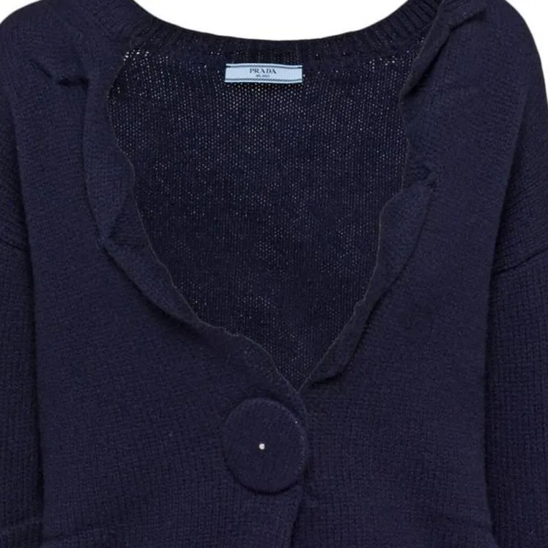 PRADA Jumbo Buttoned Knit Cardigan-5
