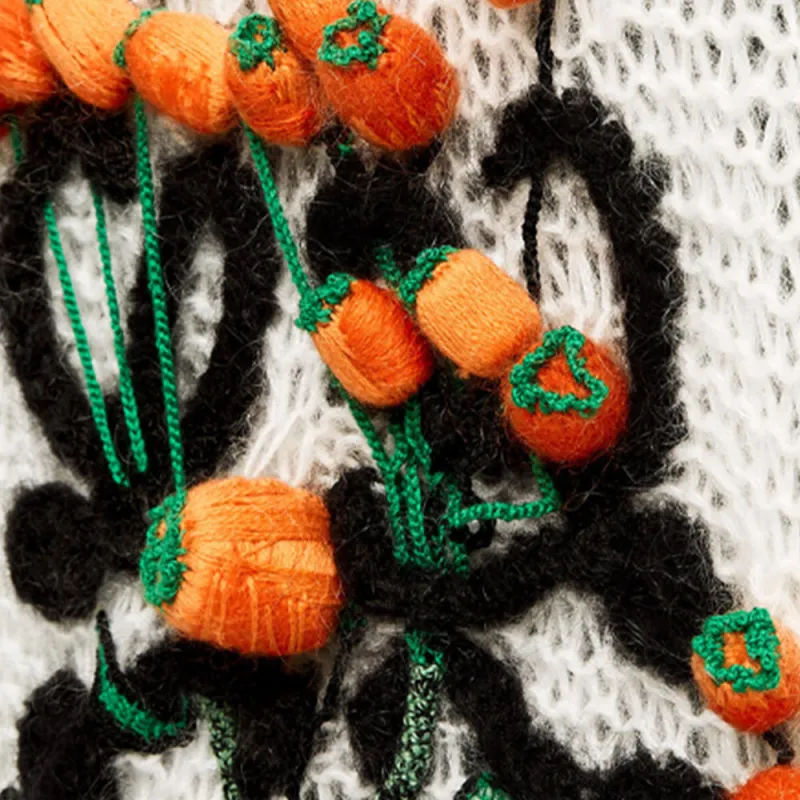 LOEWE Herbarium Mohair Cardigan 'White/Multicolor'-4