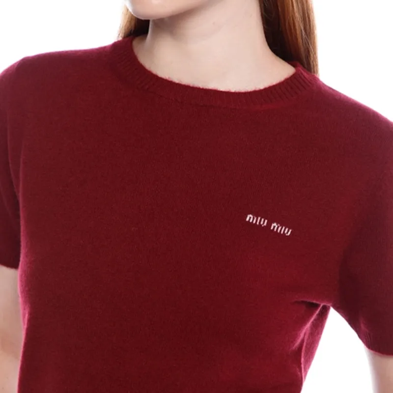 MIU MIU Short Sleeved Crewneck Jumper-4