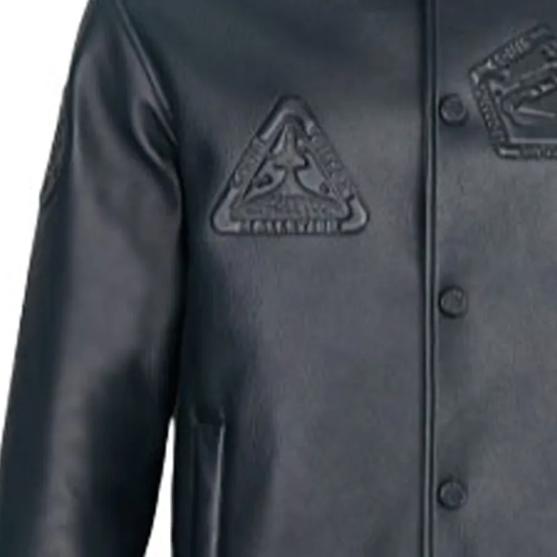 LOUIS VUITTON New Quarterly Products Of LV Leather Jacket Men's Black-5