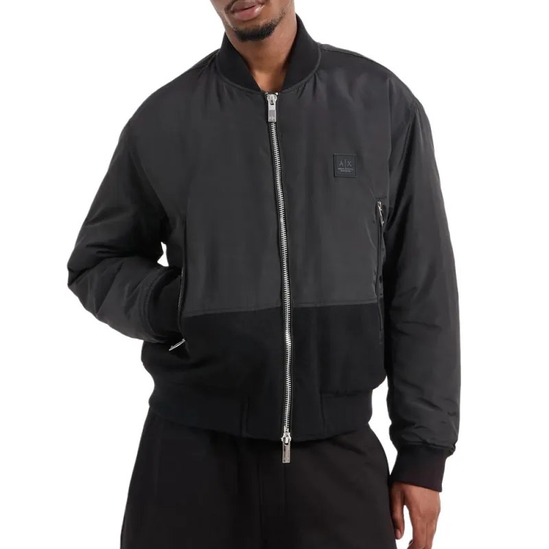 ARMANI EXCHANGE Logo patch Bomber Jacket-1