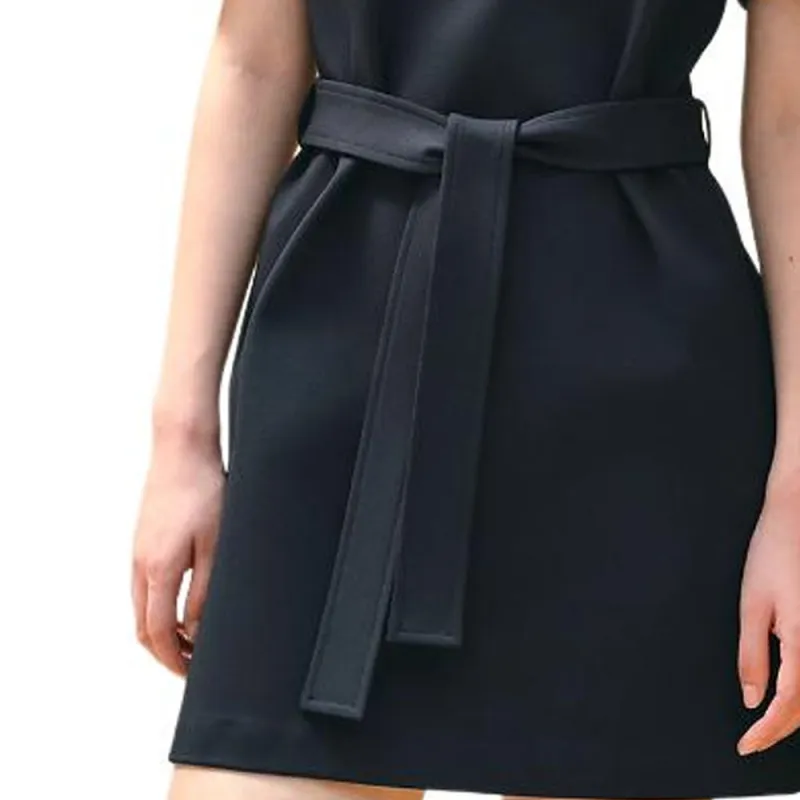 HERMES SS24 Short Sleeved Dress Women's Black Blue-3