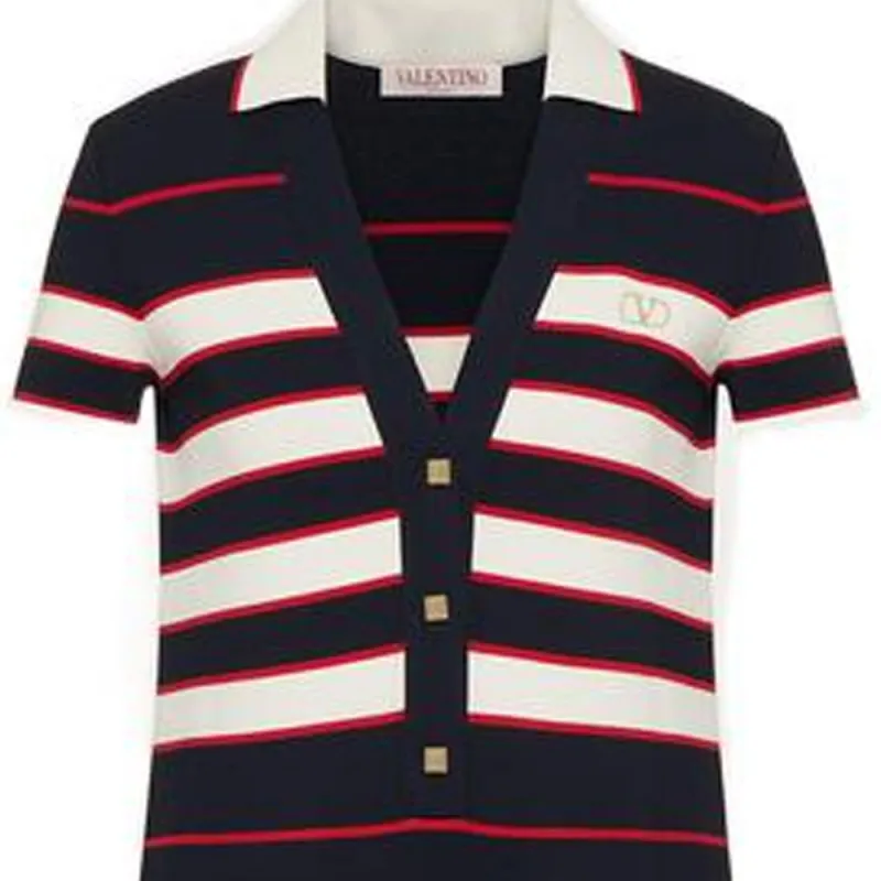 Valentino SS22 Short Sleeved Dresses Women's Dark Blue-4