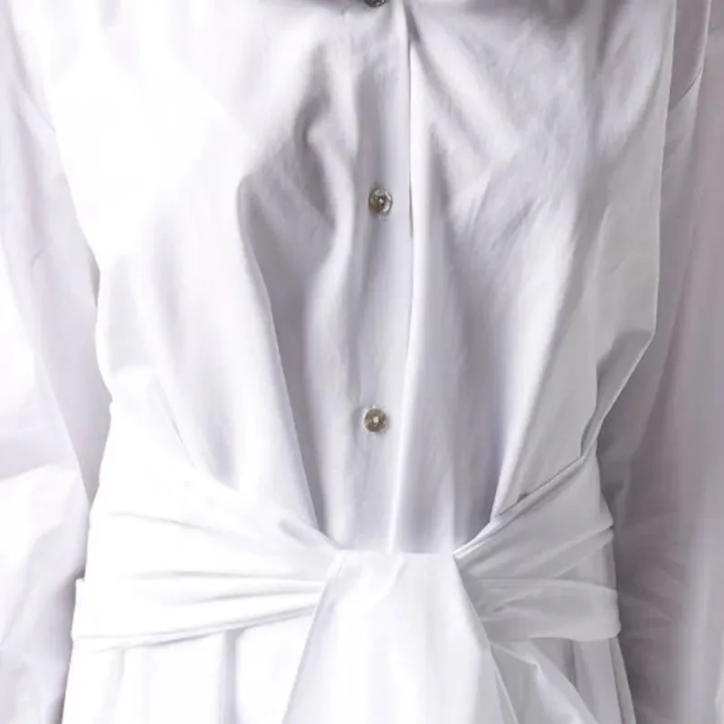 KENZO Tie waist Button through Midi Dress-2