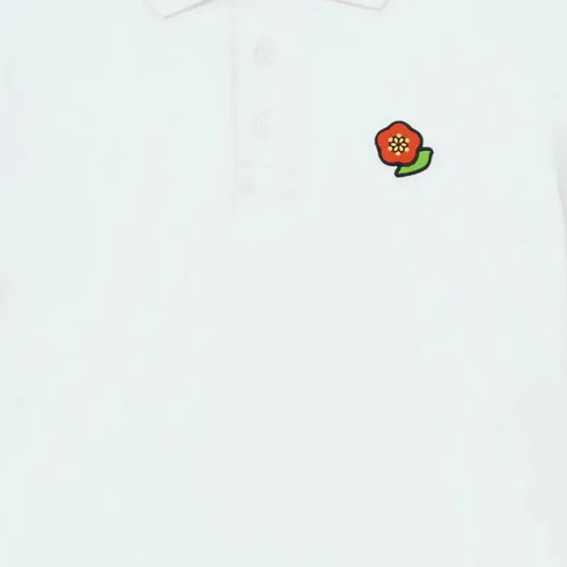 KENZO Floral Embroidered Short Sleeved Polo Shirt-7