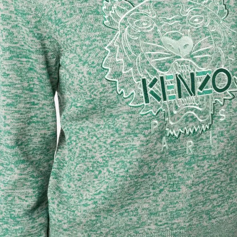KENZO Classic Tiger Head Sweaters Women's Green-4